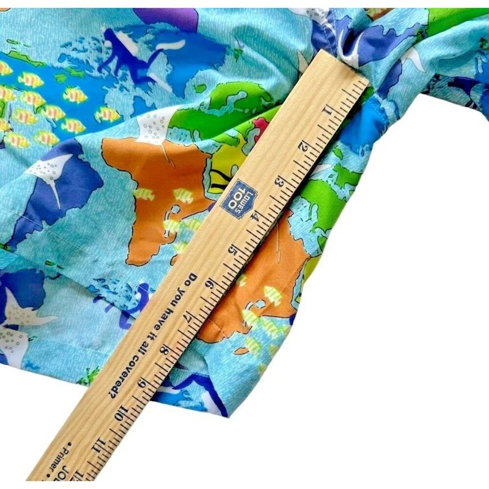 Peter Millar Swimming Trunks Size XL Map Ocean Print Seaside Collection Crown